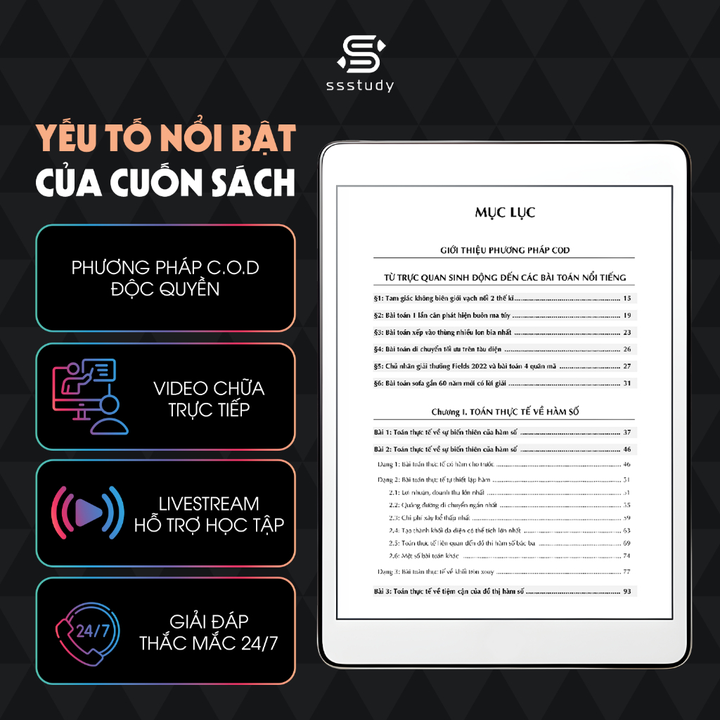 Ảnh Sách Tư Duy Giải Các Bài Toán Thực Tế SSSTUDY - thầy Nguyễn Tiến Đạt và thầy Trần Phương 2