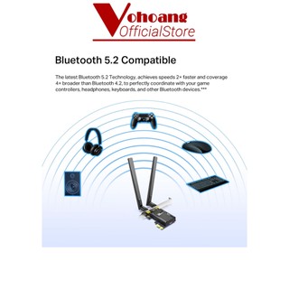 Card mạng Wifi 6 TP-Link TX55E PCIe AX3000 Bluetooth 5.2 Wi-Fi siêu nhanh Bluetooth 5.2 kết nối rộng