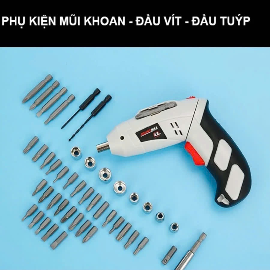 Máy khoan vặn vít không dây Auto 12V, Máy Bắt Vít Cầm Tay 45 Chi Tiết tốc độ có đảo chiều thế hệ mới