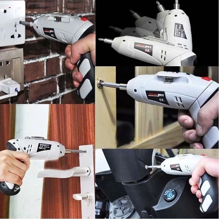 Máy khoan vặn vít không dây Auto 12V, Máy Bắt Vít Cầm Tay 45 Chi Tiết tốc độ có đảo chiều thế hệ mới