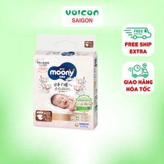 Tã/ Bỉm Moony Natural Dán NB-62/ S-58/ M-46/ L-38, Quần M-46/ L-36/ Xl-32 - siêu mỏng, dưỡng ẩm