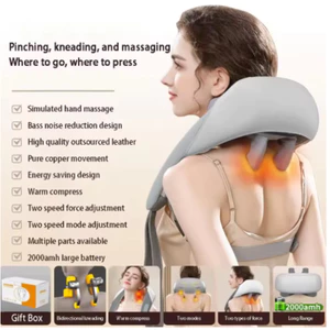 Máy mát xa cho cổ và vai bằng nhiệt, Máy mát xa cổ vai gáy Mini Massager, Massage mô phỏng bằng tay Đầu lớn 5D