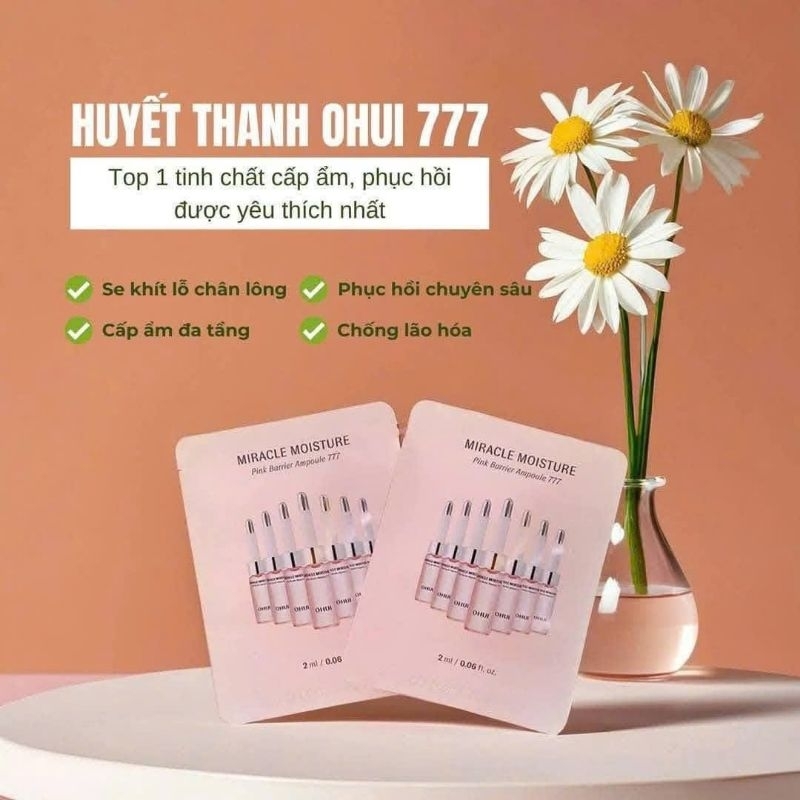 Combo 10 gói Tinh Chất Phục Hồi Da Ohui Miracle Moisture Ampoule 777