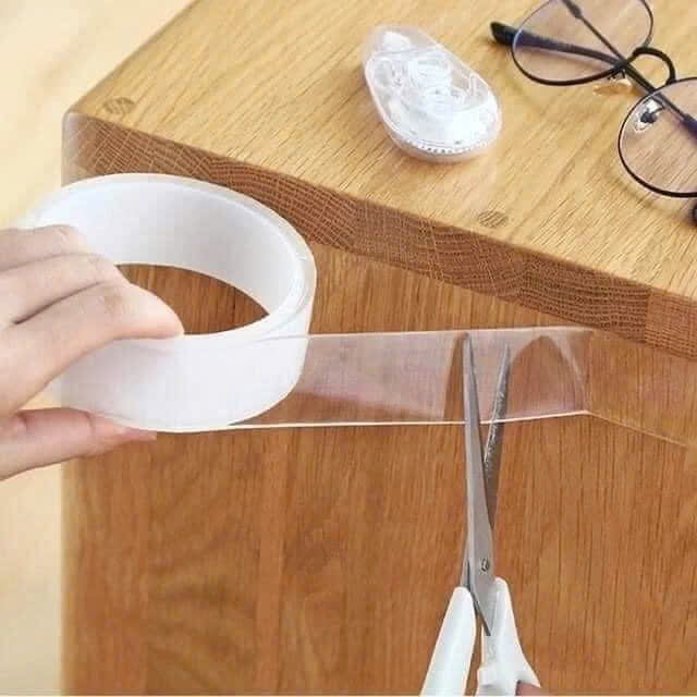 Băng Dính 2 Mặt Siêu Dính Băng Keo Nano Trong Suốt Dán Tường Dính Mọi Bề Mặt Tiện Lợi