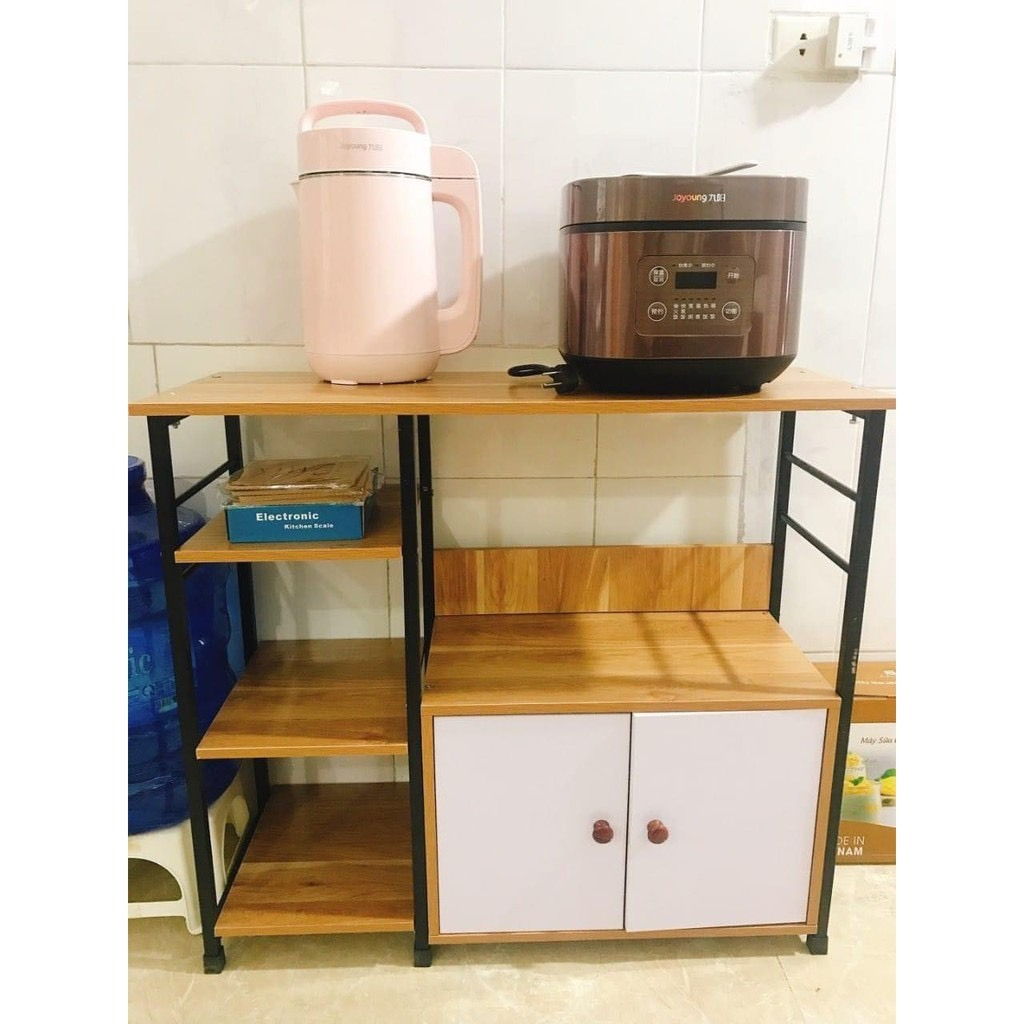 Kệ Nhà Bếp 🌟 FREESHIP 🌟 Kệ Để Lò Vi Sóng 2 tầng 3 ngăn có tủ đựng đồ đa năng tiện ích