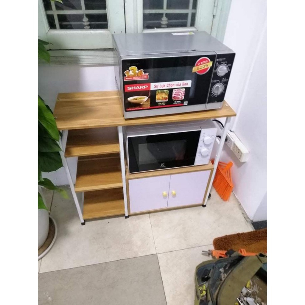 Kệ Nhà Bếp 🌟 FREESHIP 🌟 Kệ Để Lò Vi Sóng 2 tầng 3 ngăn có tủ đựng đồ đa năng tiện ích