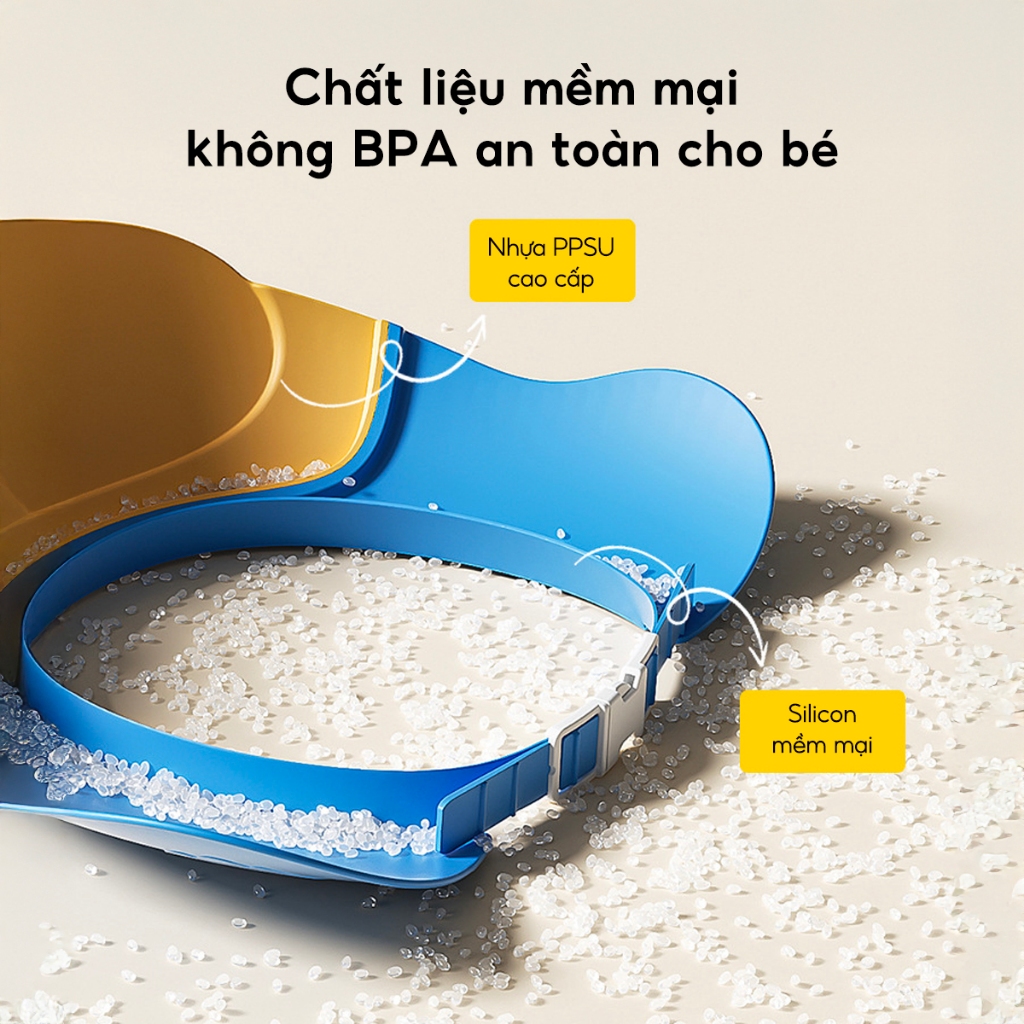 Mũ Gội Đầu Chắn Nước Vào Mắt Cho Bé ohBabyo Nón Tắm Chống Nước Vào Tai An Toàn Cho Trẻ Sơ Sinh