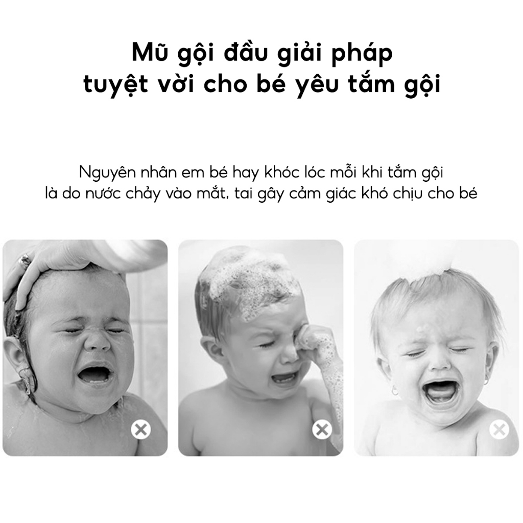 Mũ Gội Đầu Chắn Nước Vào Mắt Cho Bé ohBabyo Nón Tắm Chống Nước Vào Tai An Toàn Cho Trẻ Sơ Sinh