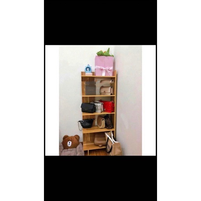 Kệ gỗ 5 tầng đa năng màu trắng đen, kệ sách đặt góc tường gỗ MDF phủ Melamine chống xước