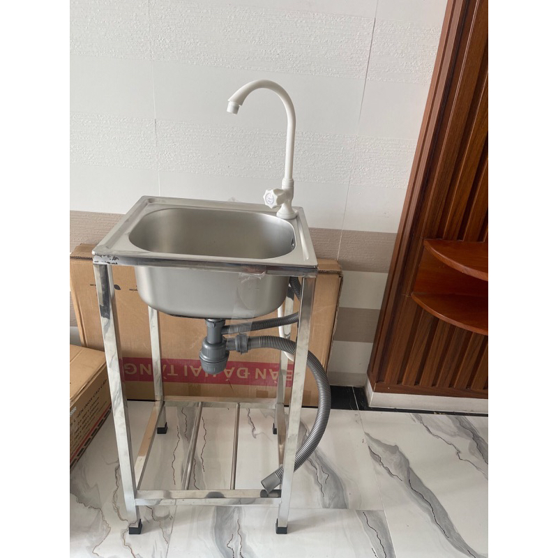 Bồn rửa chén Inox 1 ngăn nhỏ có chân Kt 42*37cm giá rẻ tại Tphcm ...