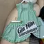 Set Đồ Bộ Nữ Mặc Nhà Quần Ngắn Có Túi Vải Lụa Mềm, Mát Họa Tiết Chấm Bi