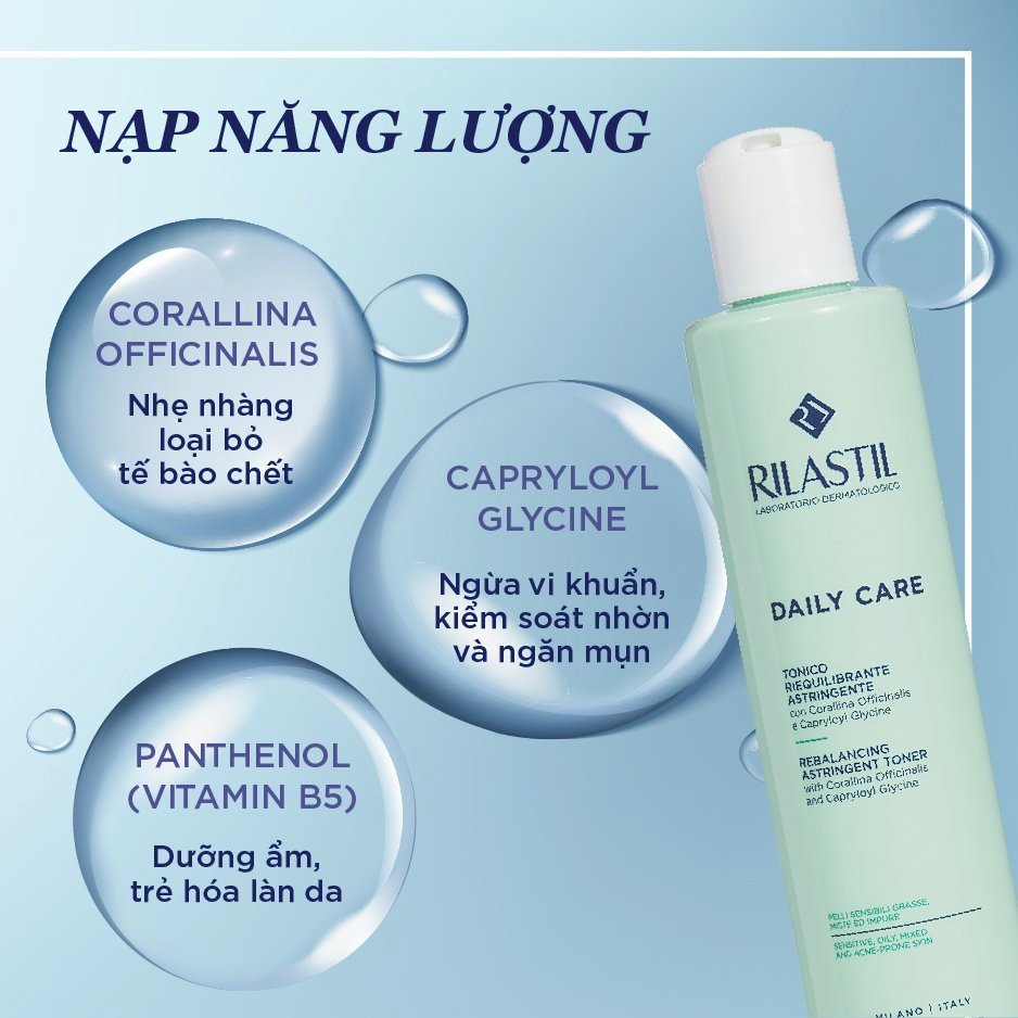 TONER DÀNH CHO DA DẦU MỤN - RILASTIL DAILY CARE REBALANCING ASTRINGENT TONER 200ml - ÚT STORE