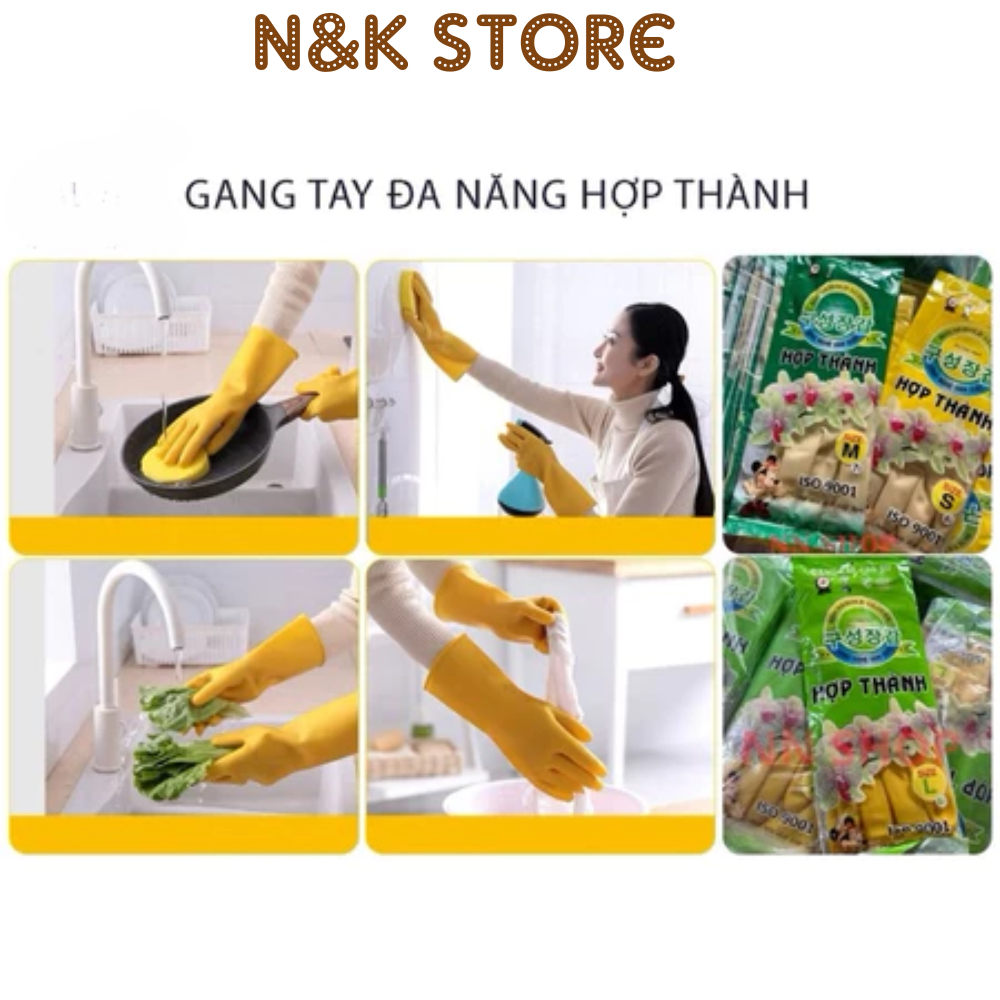 Găng tay cao su Hợp Thành, găng tay rửa bát, vệ sinh nhà bếp tiện lợi