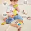 Vali gặm nướu xúc xắc lục lạc cao cấp cho bé GutyKids ,10 món đồ chơi xúc xắc bằng silicon hộp đựng
