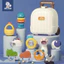 Vali gặm nướu xúc xắc lục lạc cao cấp cho bé GutyKids ,10 món đồ chơi xúc xắc bằng silicon hộp đựng