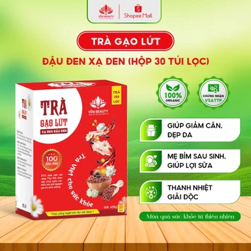 Trà túi lọc gạo lứt xạ đen đậu đen Yến Beauty hỗ trợ giảm cân chống lão hóa tốt cho sức khỏe cho bà bầu 30 túi x 15gr