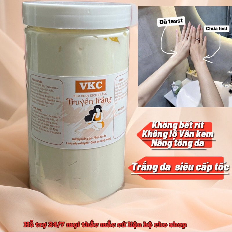 Kem Body Tẩy Trắng Da Siêu Mạnh x10 Giúp Nâng Tone, Chống Nắng, Không Bết Rít Không Lộ Vân Kem