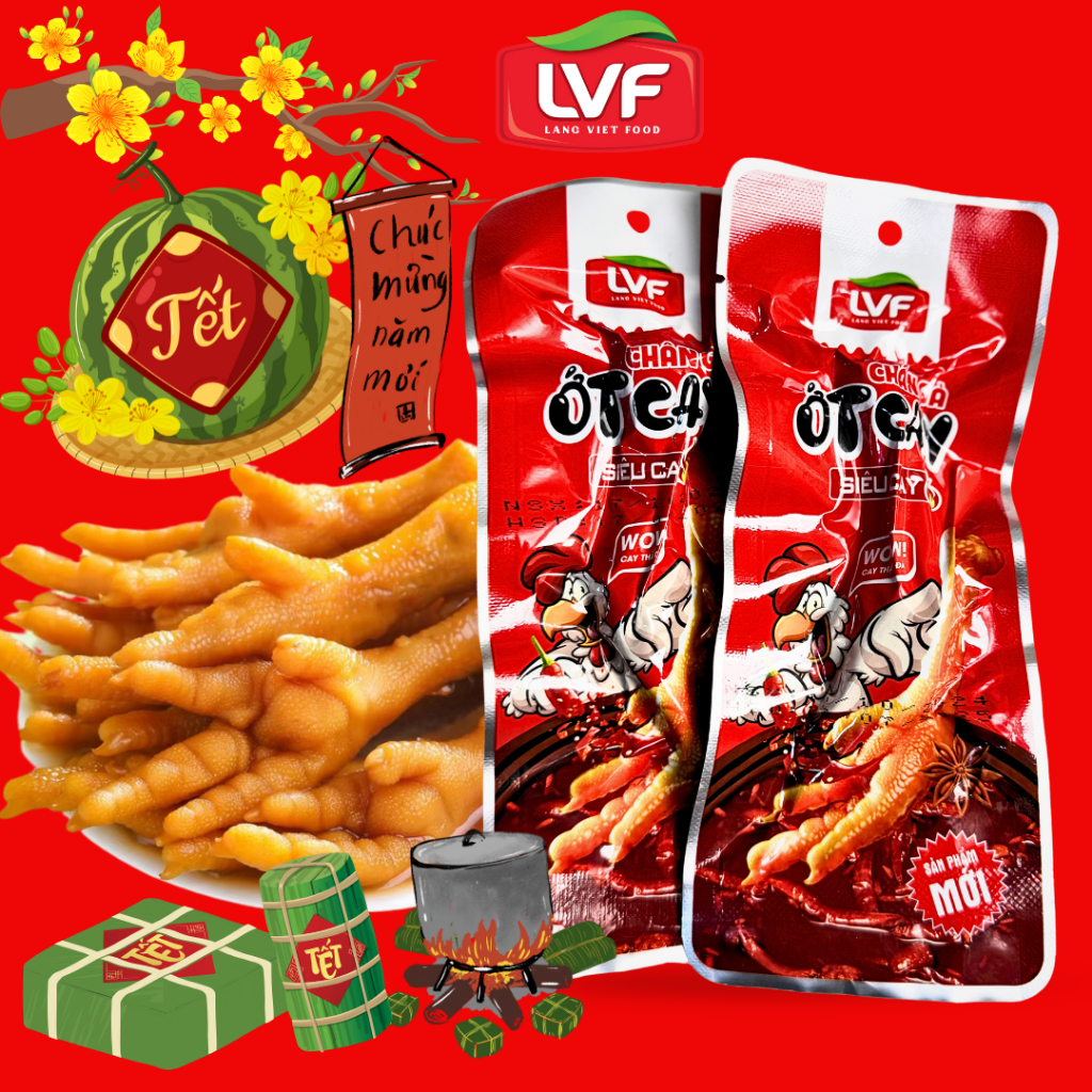 [C0mb0 30] BỊCH chân gà ớt Cay loại 32g Siêu Cay