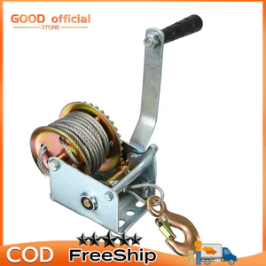 Tời quay tay 800lbs,Đi kèm với cáp và móc 10m