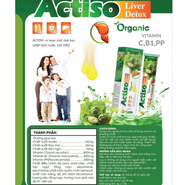 ✅[Hàng chính hãng] Viên sủi nhân sâm, actiso, cam bổ sung vitamin và các khoáng chất thiết yếu