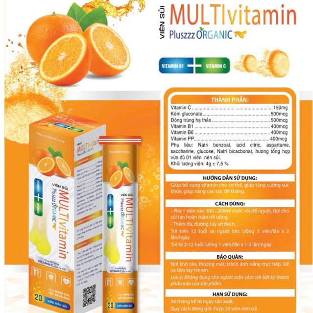 ✅[Hàng chính hãng] Viên sủi nhân sâm, actiso, cam bổ sung vitamin và các khoáng chất thiết yếu