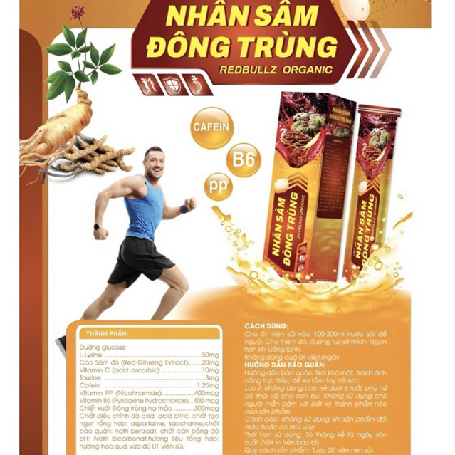 ✅[Hàng chính hãng] Viên sủi nhân sâm, actiso, cam bổ sung vitamin và các khoáng chất thiết yếu