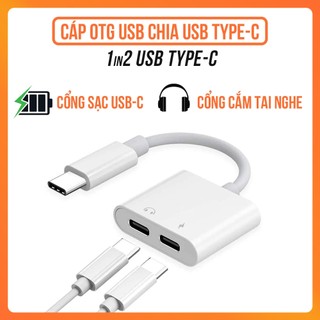 Cáp Chuyển Đổi Type-C 1 Ra 2 –  Tai Nghe/Sạc Nhanh PD – Hỗ Trợ Nghe Nhạc & Sạc Cùng Lúc