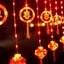 Dây Đèn Rèm Lồng Đèn Đỏ May Mắn Trang Trí Tết 2026 Có Chế Độ Nháy Đèn Rèm Trang Trí Noel Giáng Sinh