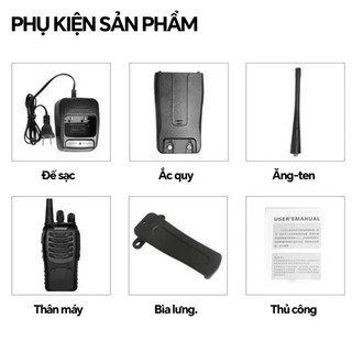 Combo 2 Cái Bộ Đàm Baofeng BF888S Kèm Tai Nghe Cự Ly Đến 5km Full Phụ Kiện, 16 Kênh Tần Số 400.00- 470.00MHz