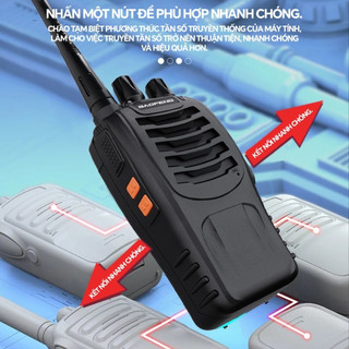 Combo 2 Cái Bộ Đàm Baofeng BF888S Kèm Tai Nghe Cự Ly Đến 5km Full Phụ Kiện, 16 Kênh Tần Số 400.00- 470.00MHz