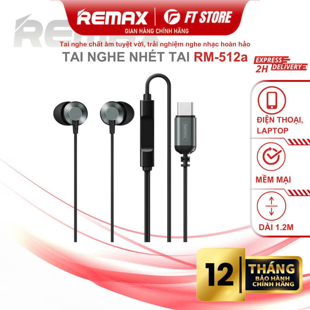 Tai Nghe Có Dây REMAX RM-512a đầu Type C, Chất Âm Tuyệt Vời Cho Trải ...