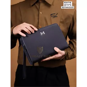 Ví Khóa Vân Tay,Ví Khóa Số, Ví Nam Cầm tay, Clutch Cầm Tay Nam Da Bò Ksvt18
