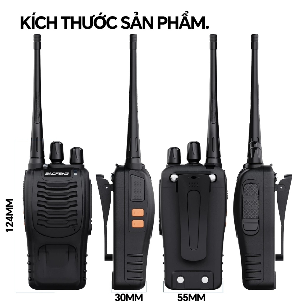 Bộ Đàm Baofeng BF-888S Chính Hãng Khoảng Cách Từ 3Km Đến 5Km, Gồm 16 Kênh, Chất Lượng Âm Thanh Chuẩn
