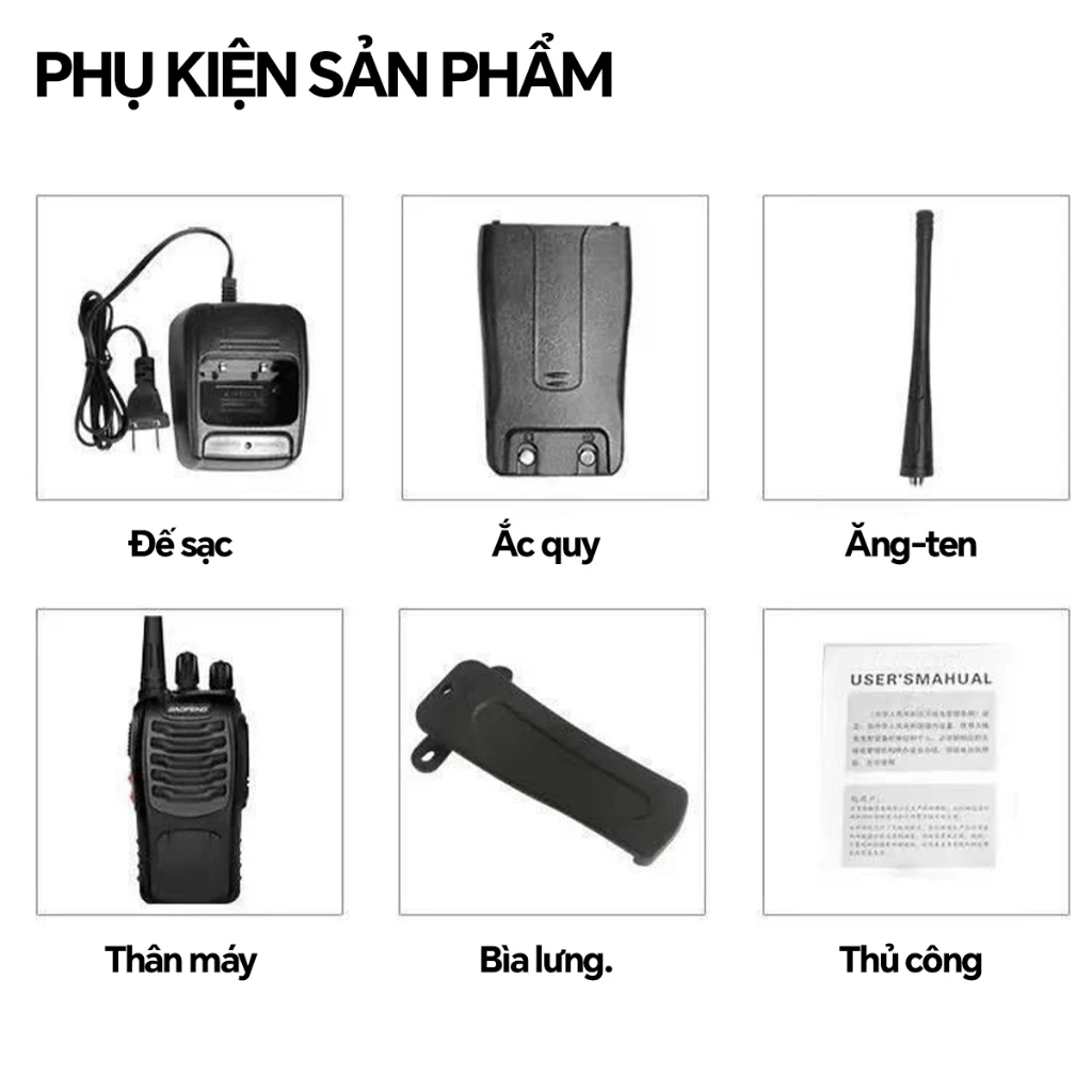 Bộ Đàm Baofeng BF-888S Chính Hãng Khoảng Cách Từ 3Km Đến 5Km, Gồm 16 Kênh, Chất Lượng Âm Thanh Chuẩn