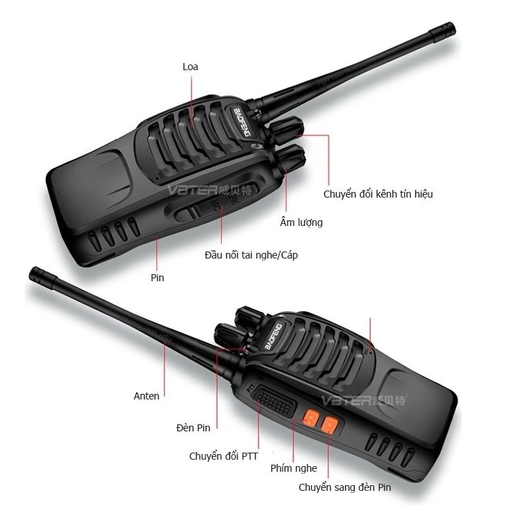 Bộ Đàm Baofeng BF-888S Chính Hãng Khoảng Cách Từ 3Km Đến 5Km, Gồm 16 Kênh, Chất Lượng Âm Thanh Chuẩn
