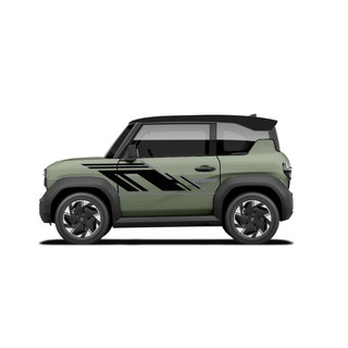 Tem 2 bên Sườn Xe Ô TÔ VF3 Xanh,Team Decal Oto, Team Decal Oto-Tem 2 bên sườn Cực Chất, Hàng 3 Lớp Chất Lượngg. chỉ đen