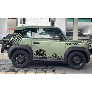 Tem 2 bên Sườn Xe Ô TÔ VF3 Xanh,Team Decal Oto, Team Decal Oto-Tem 2 bên sườn Cực Chất, Hàng 3 Lớp Chất Lượngg. chỉ đen