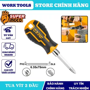 ĐỒ NGHỀ INGCO Tua vít 2 đầu 75mm AKISD0202 (Cam kết Chính Hãng 100%)