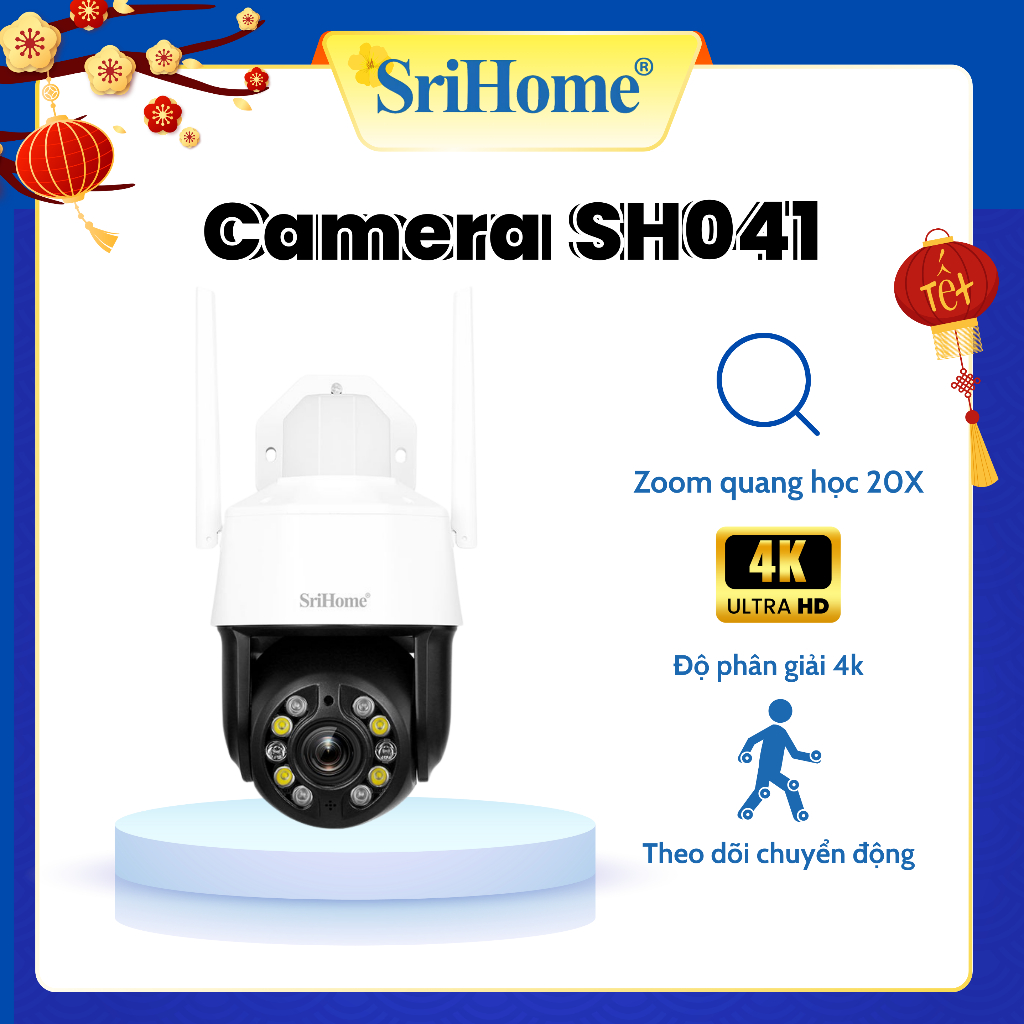 SH041 Telecamera Speed Dome 5MP SriHome: Zoom 20x, Audio Two-Way, Starlight, SD Card, WIFI - La migliore soluzione per la sorveg
