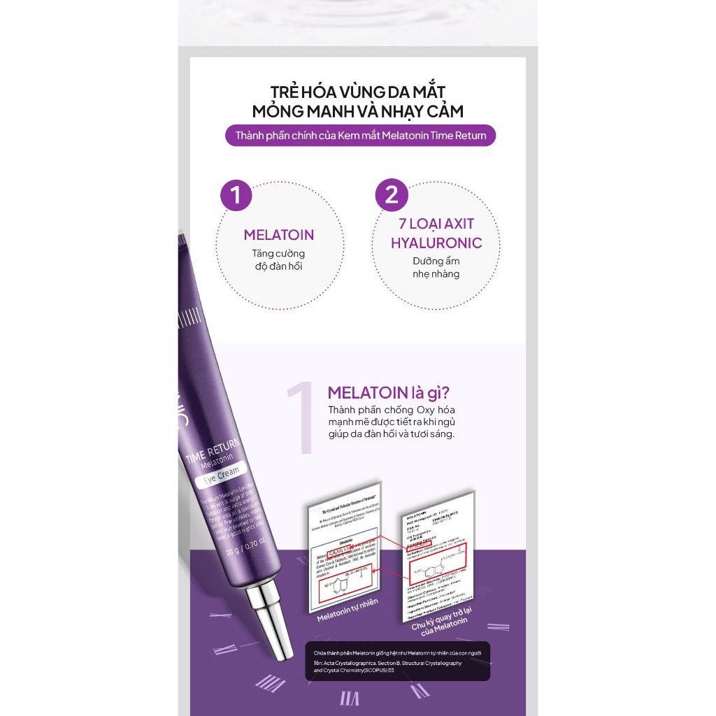 Kem mắt Maxclinic Time Return Melatonin Eye Cream Hàn Quốc 20g giảm quầng thâm, bọng mắt, nếp nhăn
