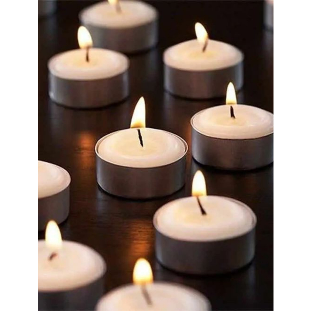 Nến TeaLight đốt tinh dầu , nến xông tinh dầu, không mùi, không khói cháy trong 2h màu trắng