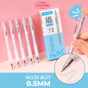 Hộp Bút Gel Bấm Ngòi 0.5mm CLASSMATE, Bút Bi Gel Mực Xanh Đen Không Thấm Nước Dùng Ghi Chép, Làm Bài Thi