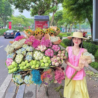 Set Áo Hồng Kèm Chân Váy Vàng Dài Dáng Rộng Màu Ngọt Ngào Phong Cách Retro Dopamine