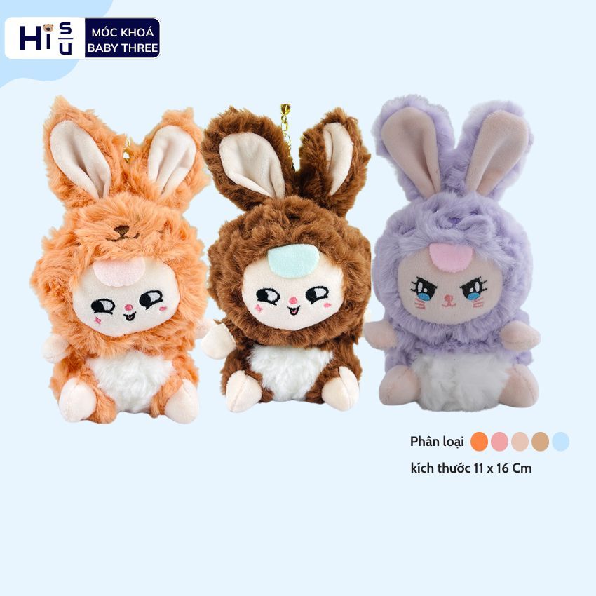 [ HÀNG SẴN GIAO ] Móc thỏ V3, móc khoá gấu bông mini có mùi thơm nhẹ kích thước 18Cm