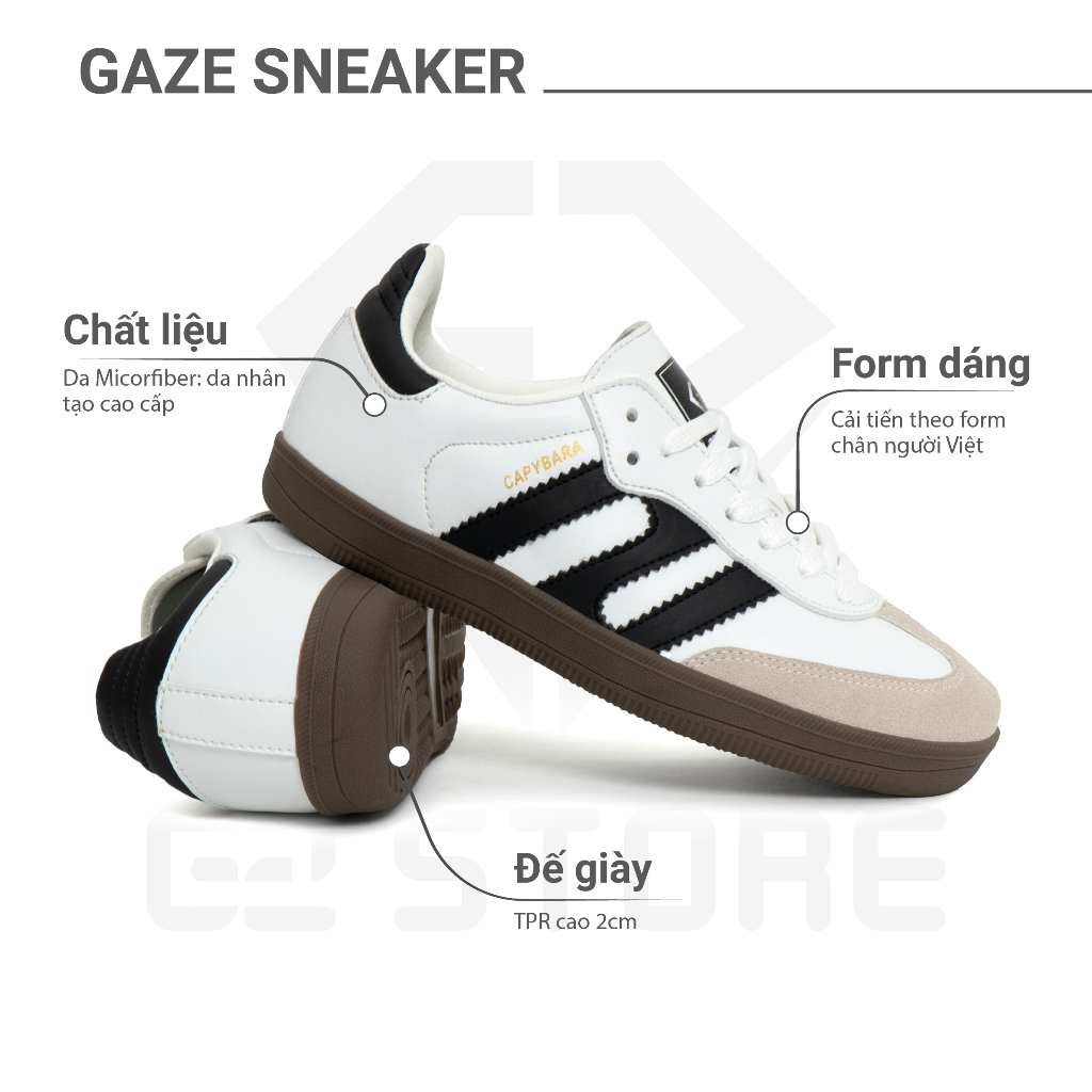 Ảnh Giày thể thao đế bằng G2 Gaze giày nam sneaker dáng thể thao nữ samba thời trang chính hãng G2 STORE 3