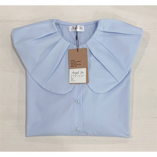 Áo Sơ Mi Cổ Bèo BabyDoll Dáng Rộng Tay Phồng Dài Phong Cách Điệu Đà Tiểu Thư