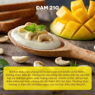 Bơ Hạt Điều Mịn WayOf - 1kg - Không Đường Không Dầu - Giàu Protein Eat Clean Gym