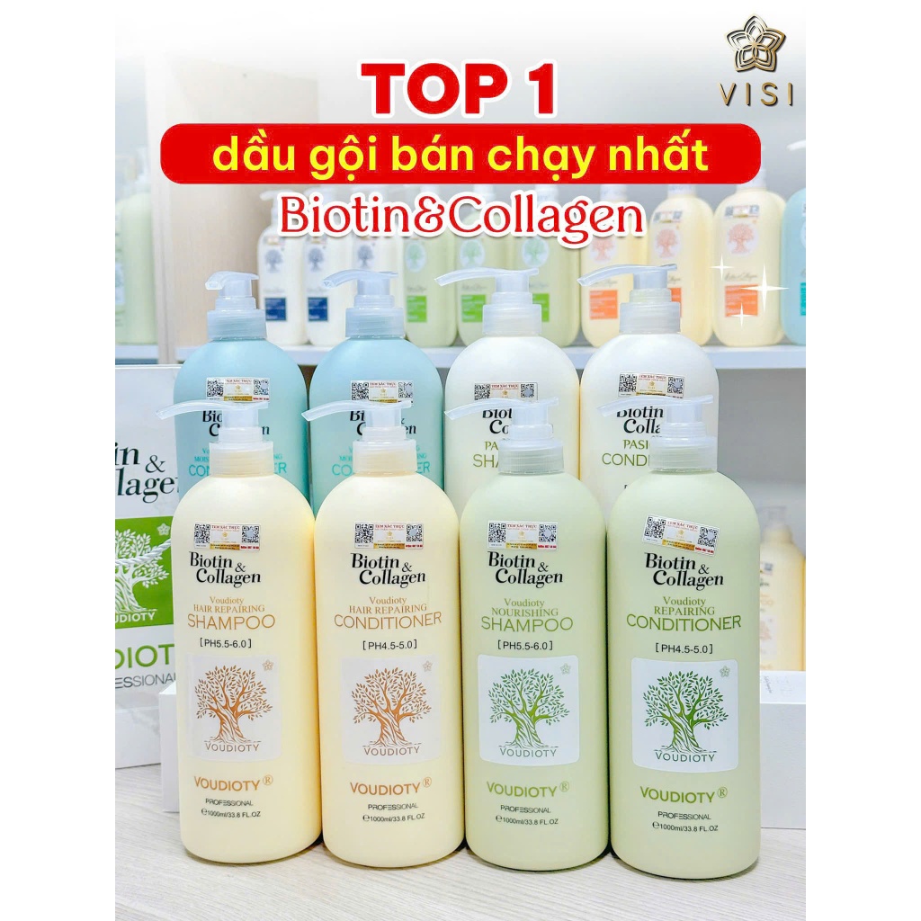 Cặp Gội Xả Biotin Collagen Giảm Rụng Tóc, Ngăn Gàu, Kiềm Dầu, Phục Hồi Tóc  500ml-1000ml