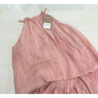 Đầm Maxi Suông Dáng Dài Cổ Yếm Màu Hồng Pastel Nhẹ Nhàng