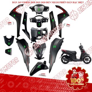 Dàn Áo Vision 2018 2019 2020 Đen Nhám ( Phiên Bản Đặc Biệt ) 53200-K44-V40ZG, 53210-K44-V20ZQ Chính Hãng - ZZM
